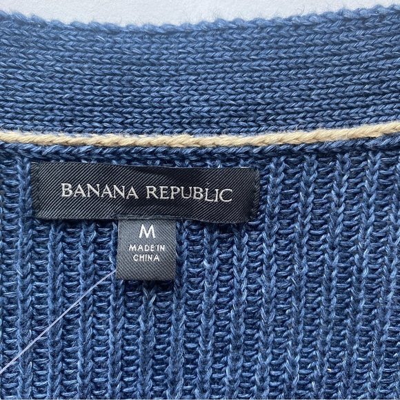 NWT Banana Republic 100% Linen Knitted Heavyweight Men’s Cardigan Size M - Picture 13 of 14